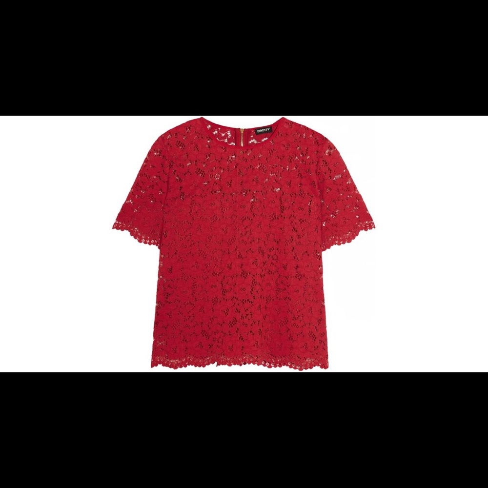DKNY red lace top with camisole - Picture 3 of 8